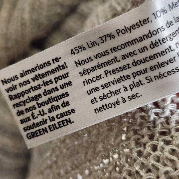 Eileen Fisher Green Eileen Sleeveless Linen Metallic Knit Tunic Sweater Size M - Picture 5 of 6